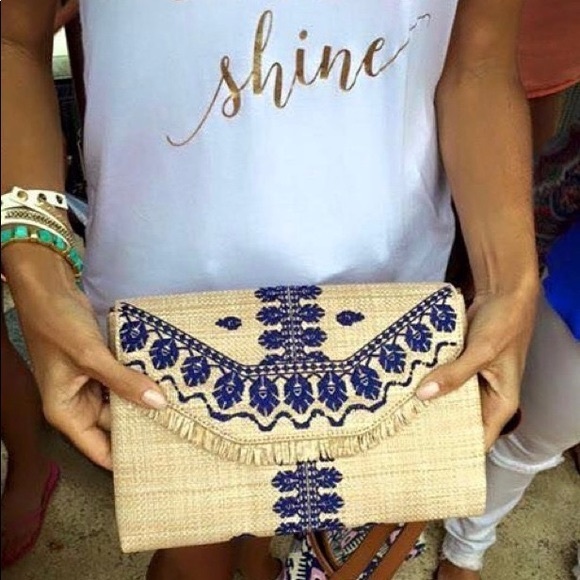 City slim clutch- Embroidered Indigo - Picture 4 of 4